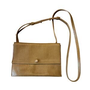 SHINOLA DETROIT Accordion Crossbody Leather Camel Bag Purse USA MADE $450 MSRP